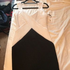 Calvin Klein white and black cocktail dress